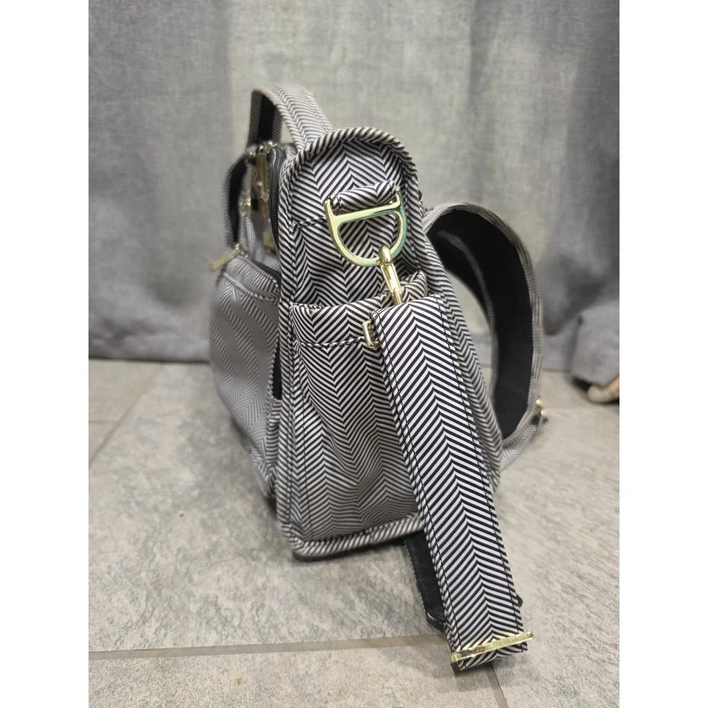 JuJube Backpack Diaper Bag Black & White, Adjustable Strap, Backpack Straps